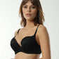 Women's bra full push-up cap with patterned lace