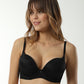 Women's bra full push-up cap with patterned lace