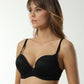 Women's bra full push-up cap with patterned lace