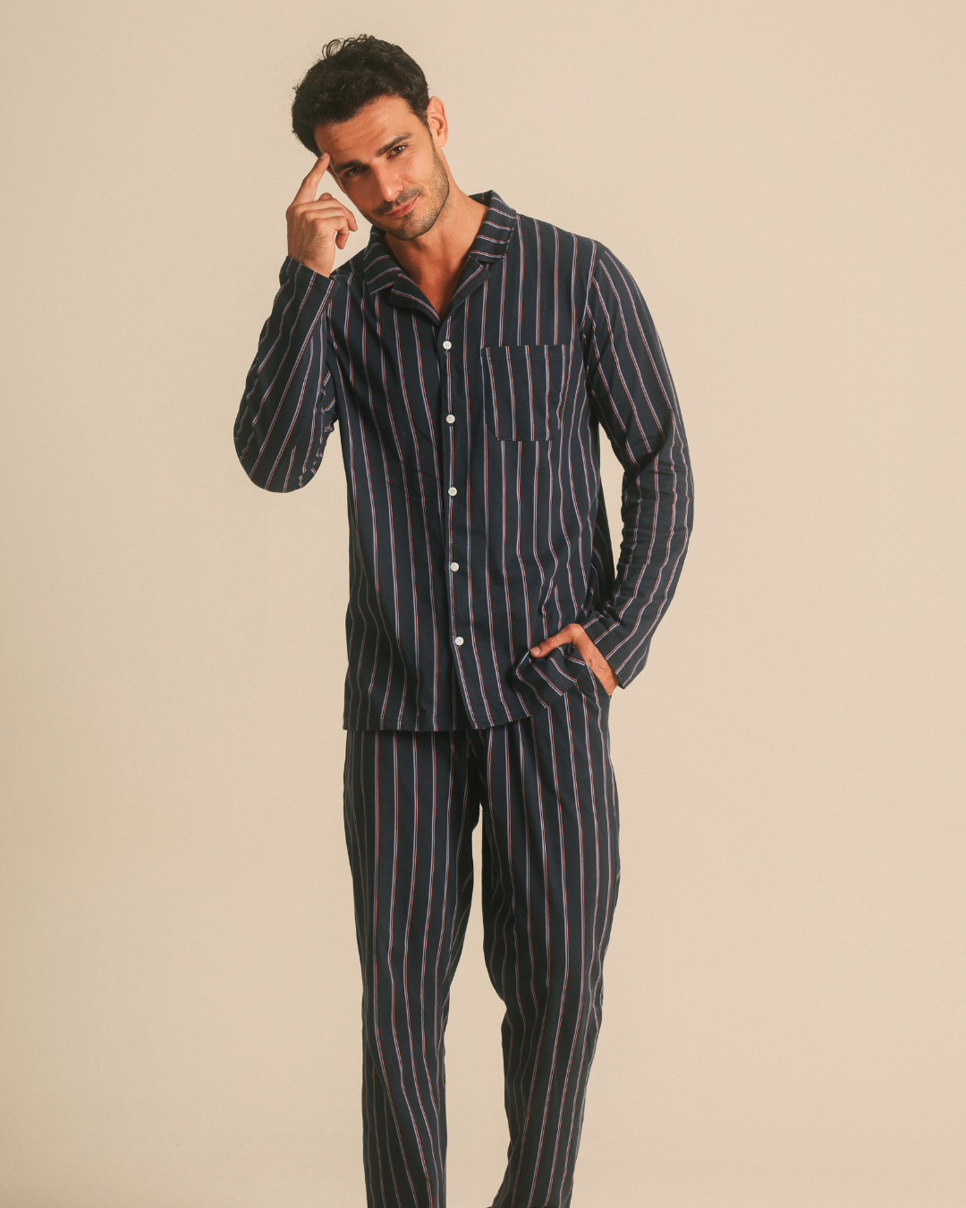 Fall stripes Men Classic Pajama