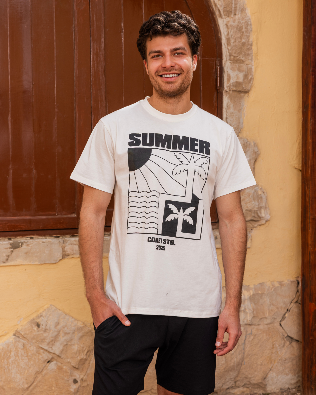 Summer men's pajamas, half sleeves and shorts