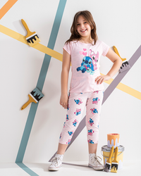 My girls' pajamas, half sleeves, pintacore stitch