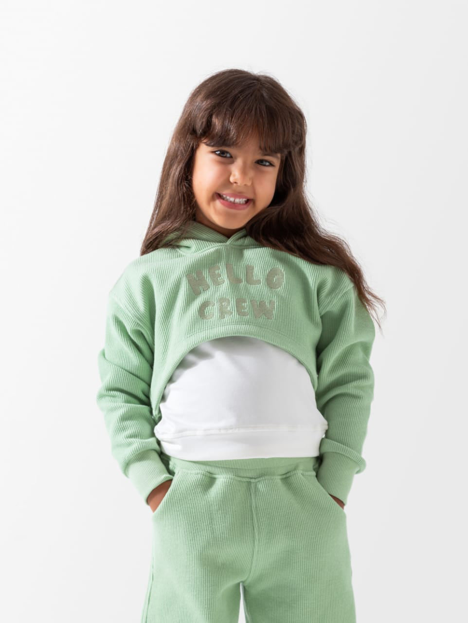 Hello Crew بيجامه بناتي وسط