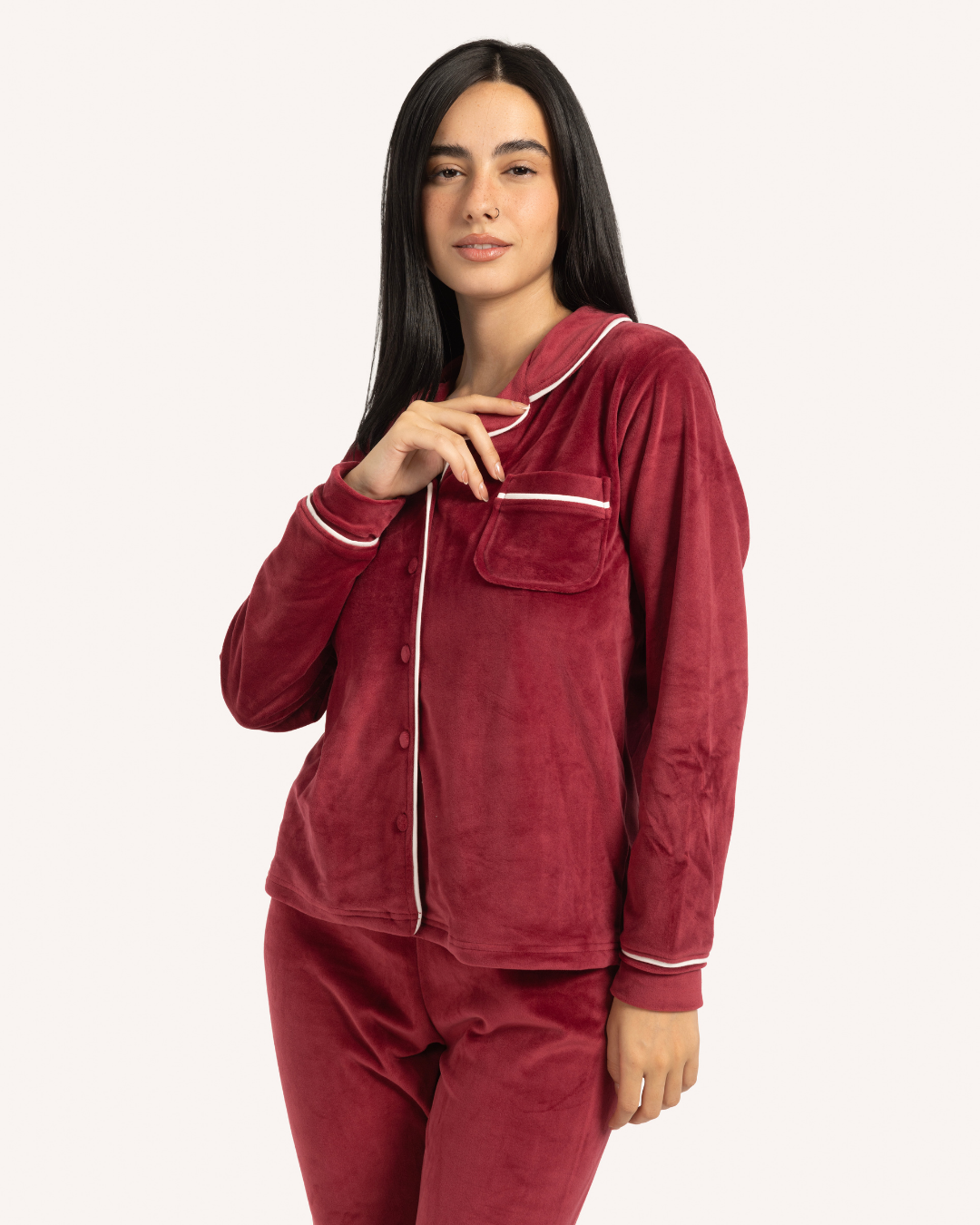 Plain classic women's pajamas