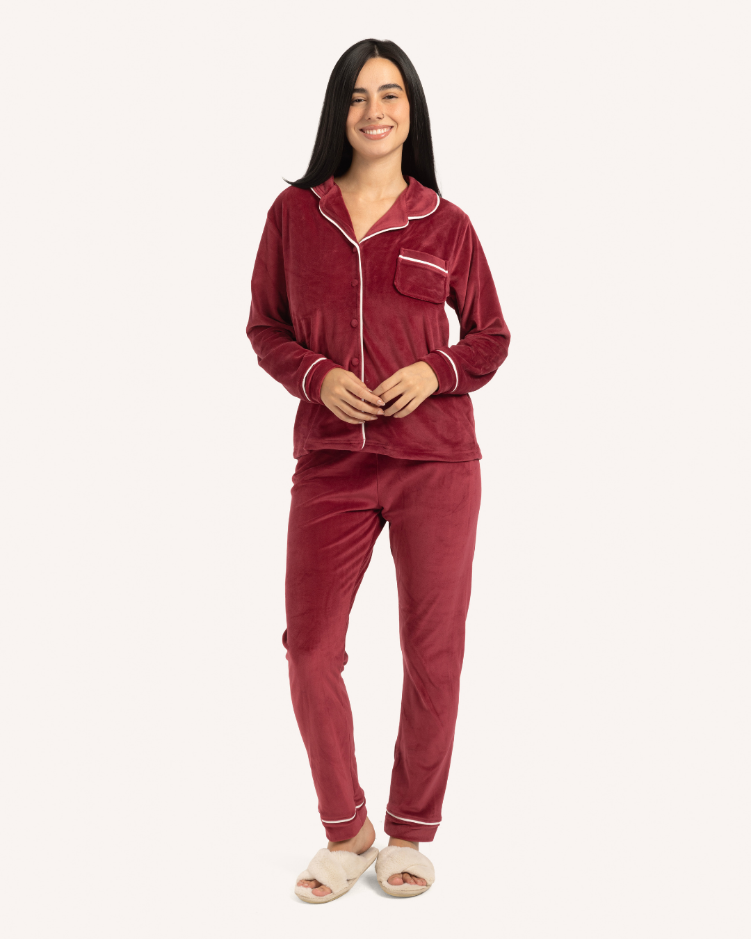 Plain classic women's pajamas