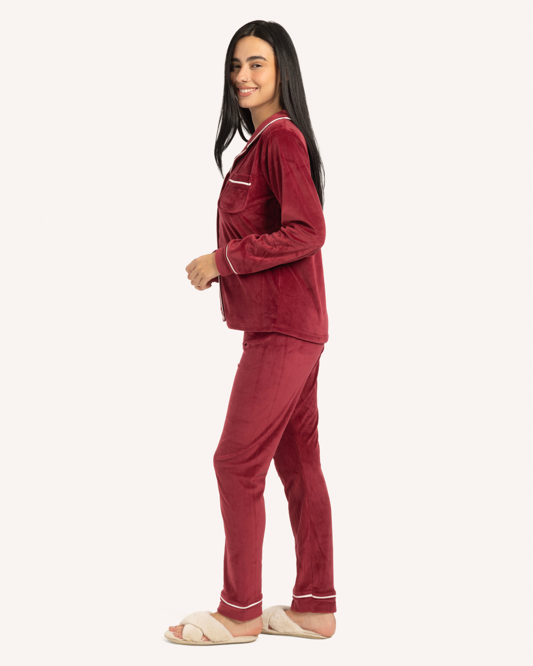 Plain classic women's pajamas