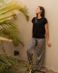 Black Leopard بيجاما حريمي نُص كم