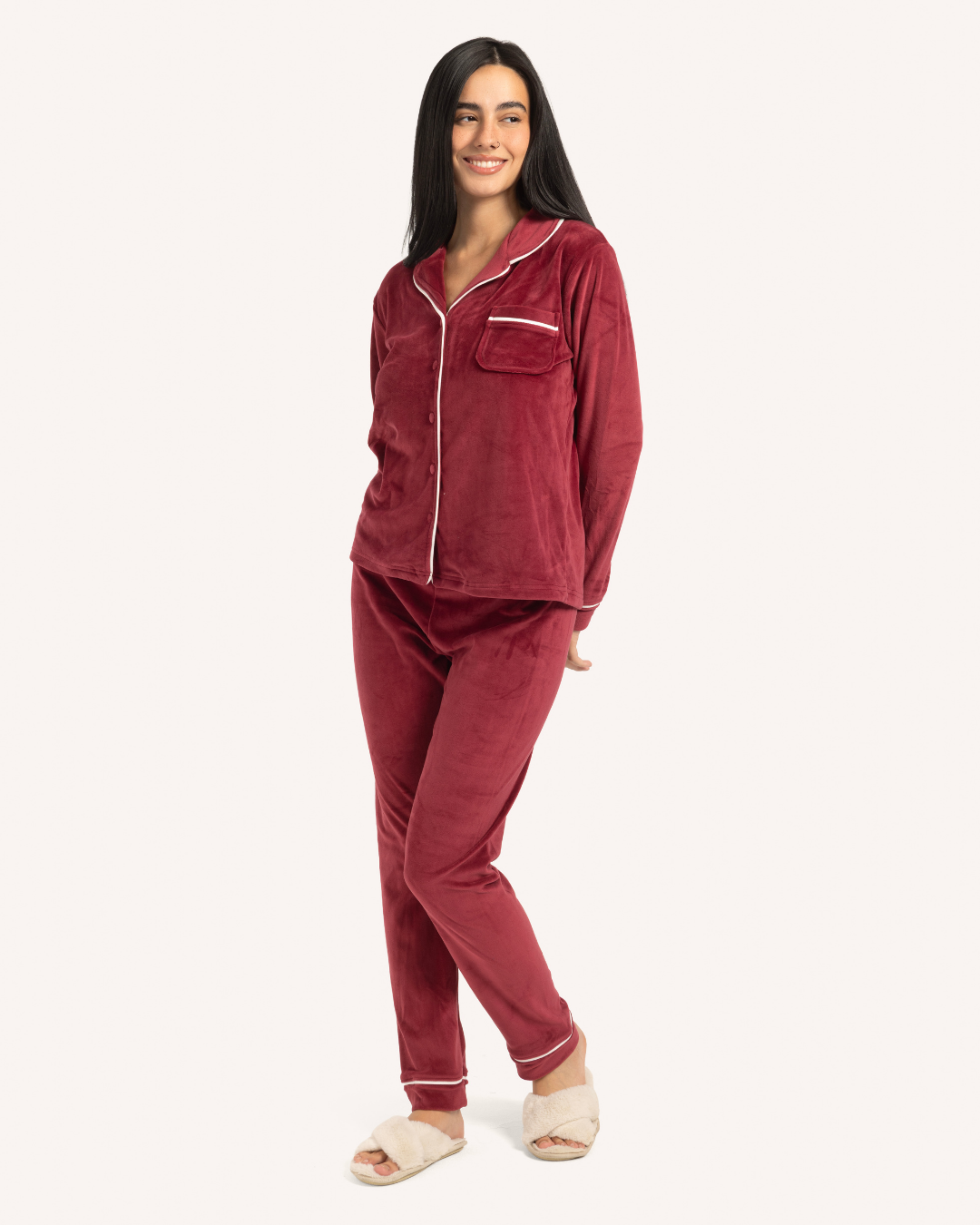 Plain classic women's pajamas