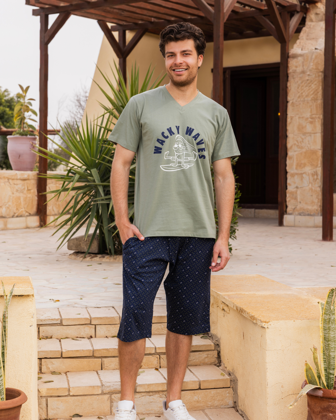 roads بيجاما رجالي نص كم و بنتكور