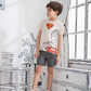 Super hero man boys' half-sleeved pajamas and cotton shorts