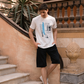GLV LEVEL Men's pajamas basin shorts printed on the chest