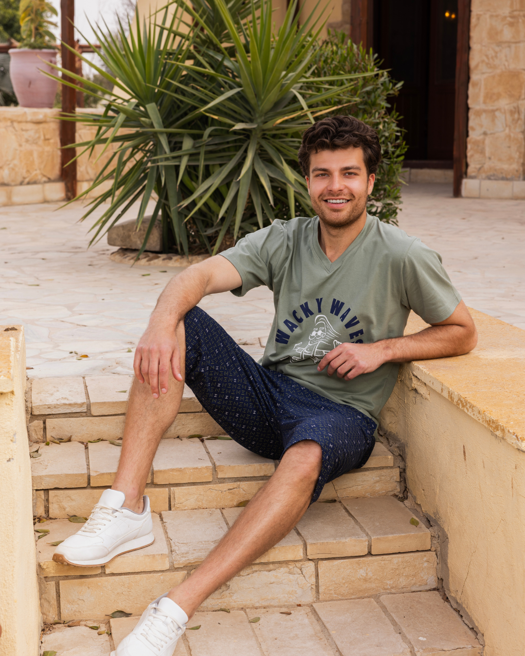 roads بيجاما رجالي نص كم و بنتكور