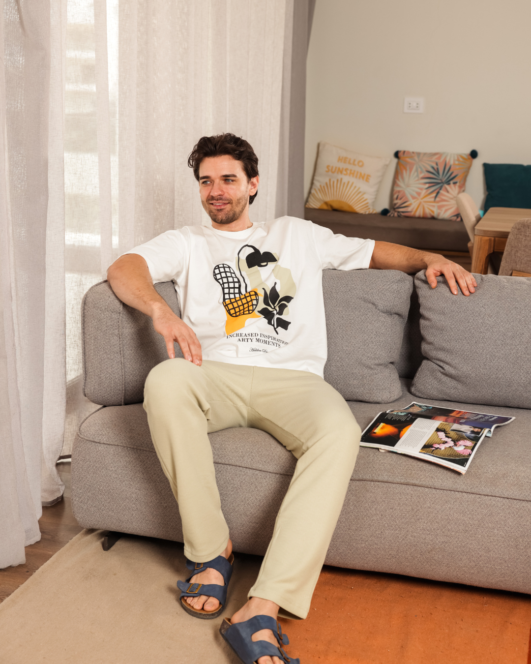 بيجاما نص كم كولا عريضة و بنطلون جاكارد