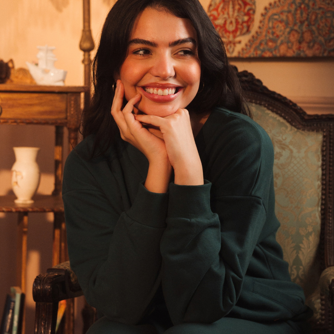 Melton loungewear set with front buttons