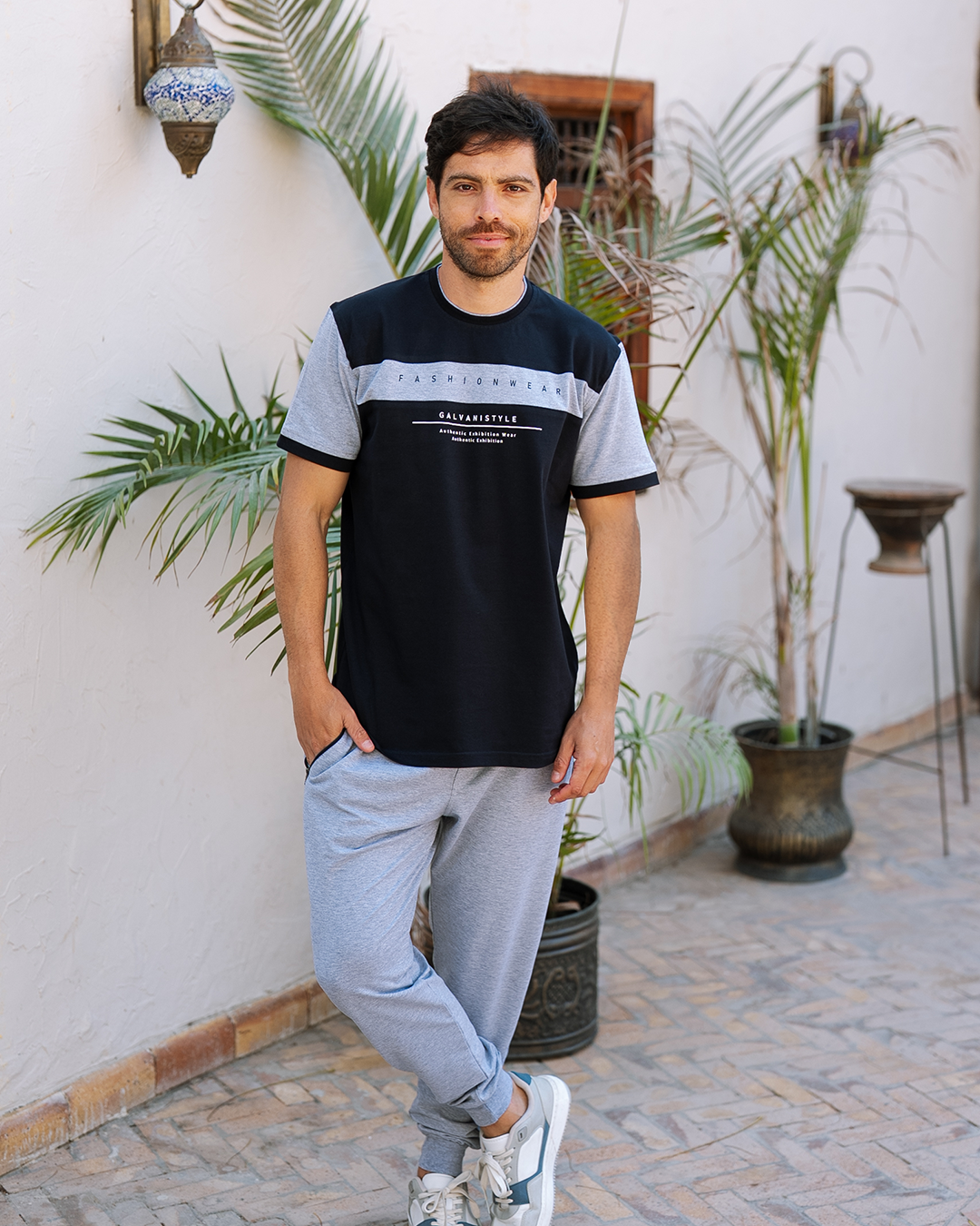 Fashion Wear بيجاما رجالي نص كم و بنطلون