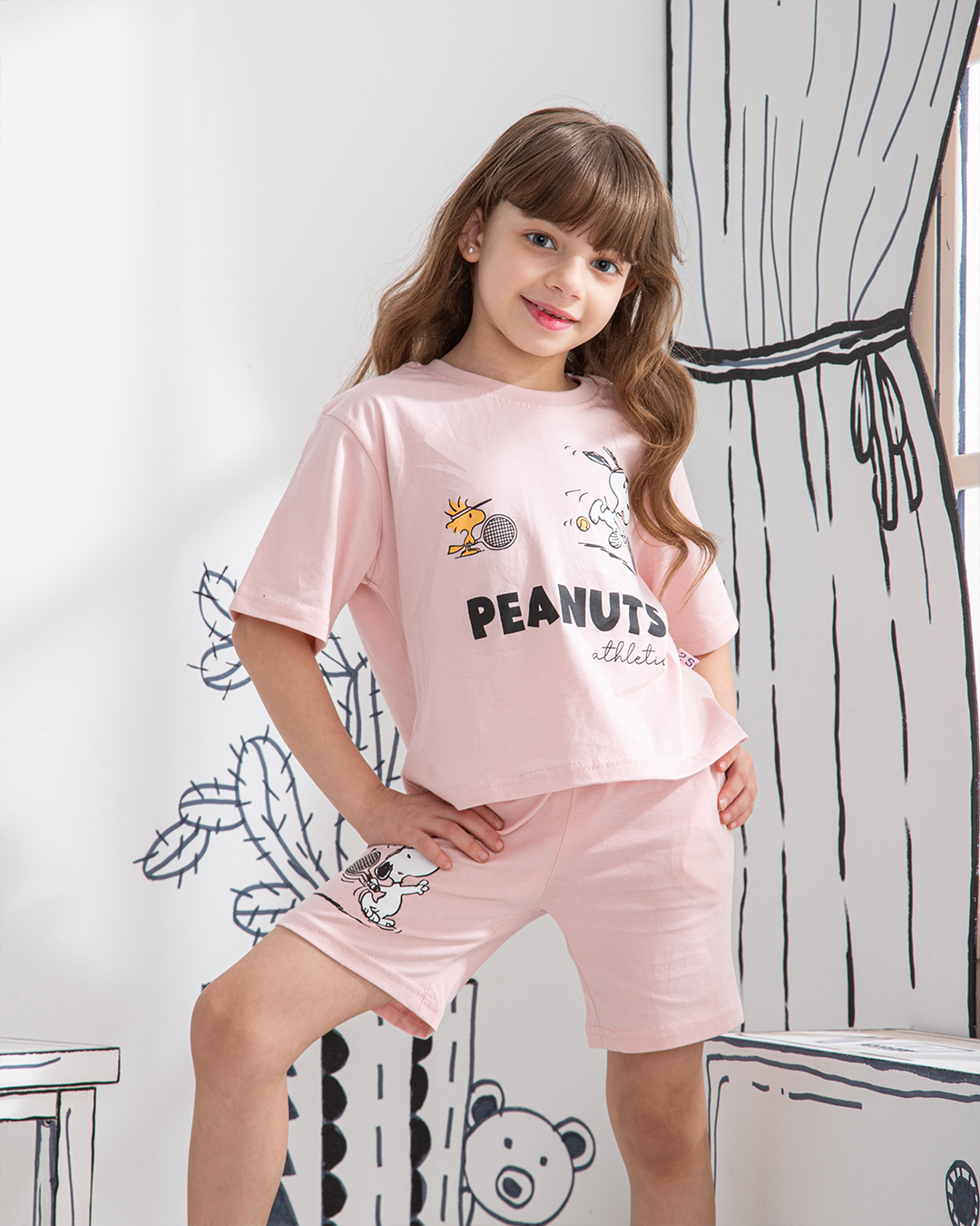 Tennis Snoopy بيجاما بناتي نُص كُم