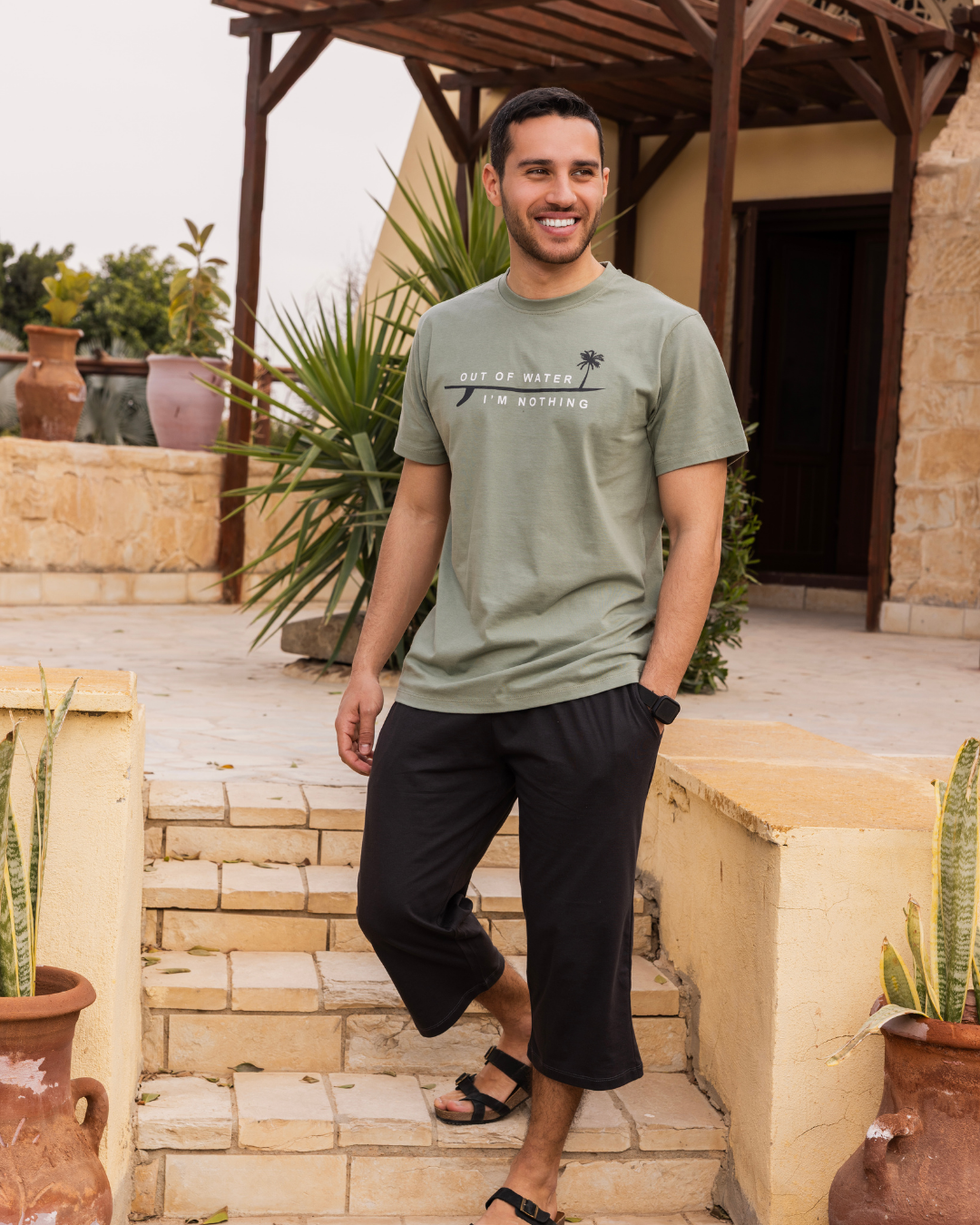 out of water بيجاما رجالي نص كم و بنتاكور