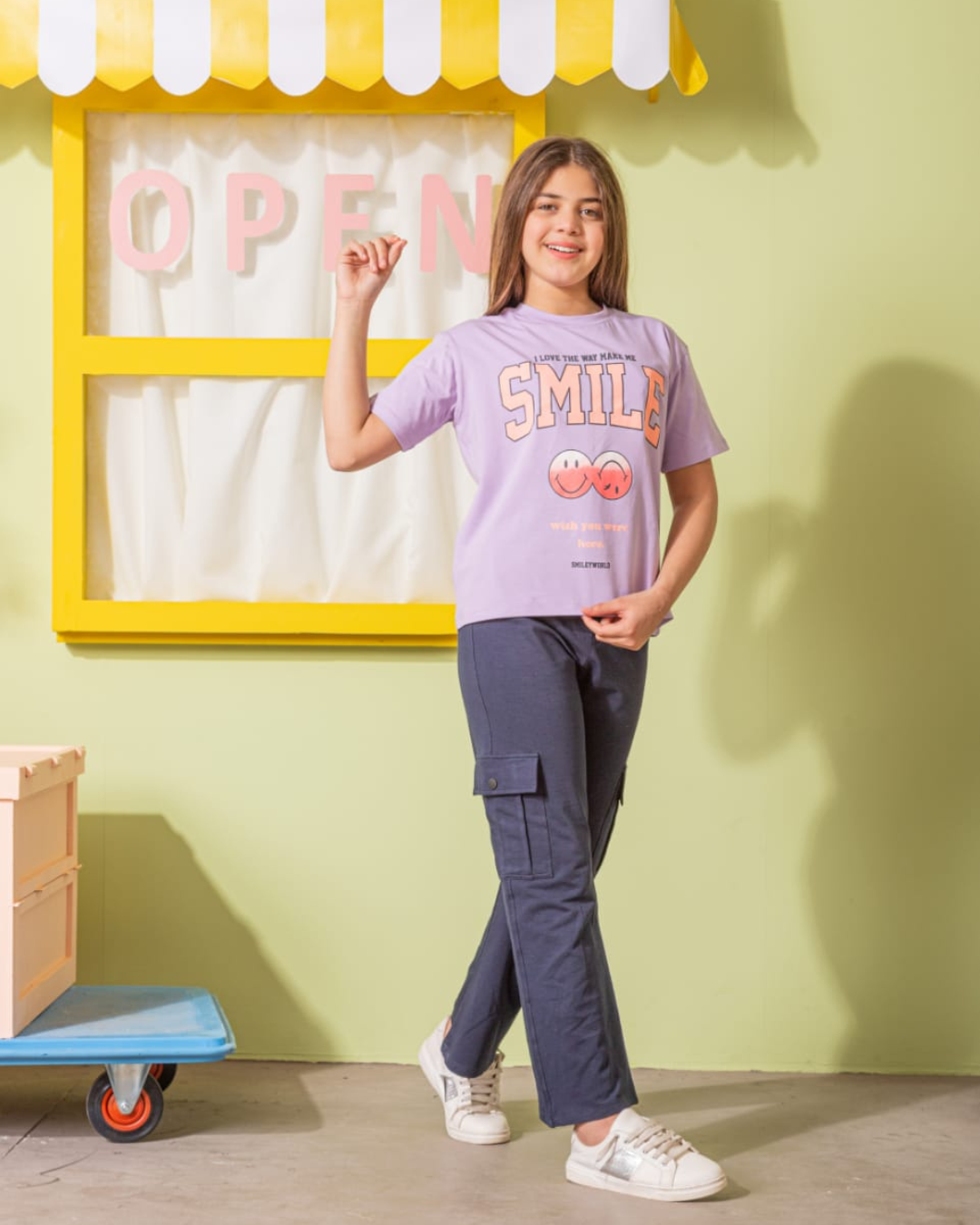 ص24 SMILE بيجامه بناتي