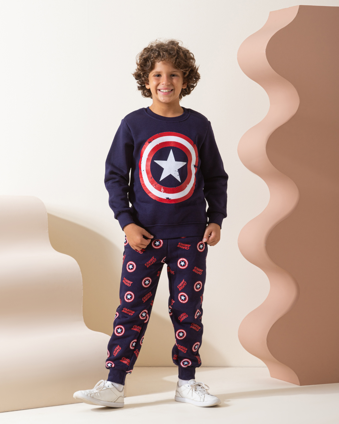 My boys' pajamas are Captain America