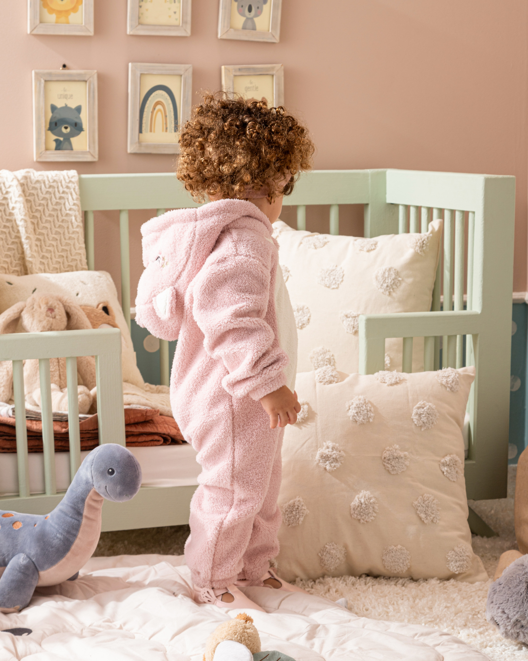 Unicorn baby girls' jumpsuit with cabochon and zipper