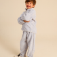 Boys' striped pajamas with long sleeves and a zipper