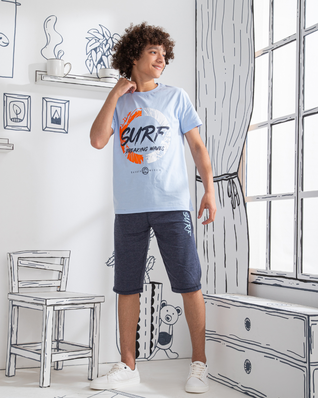 Surf print pajamas for boys