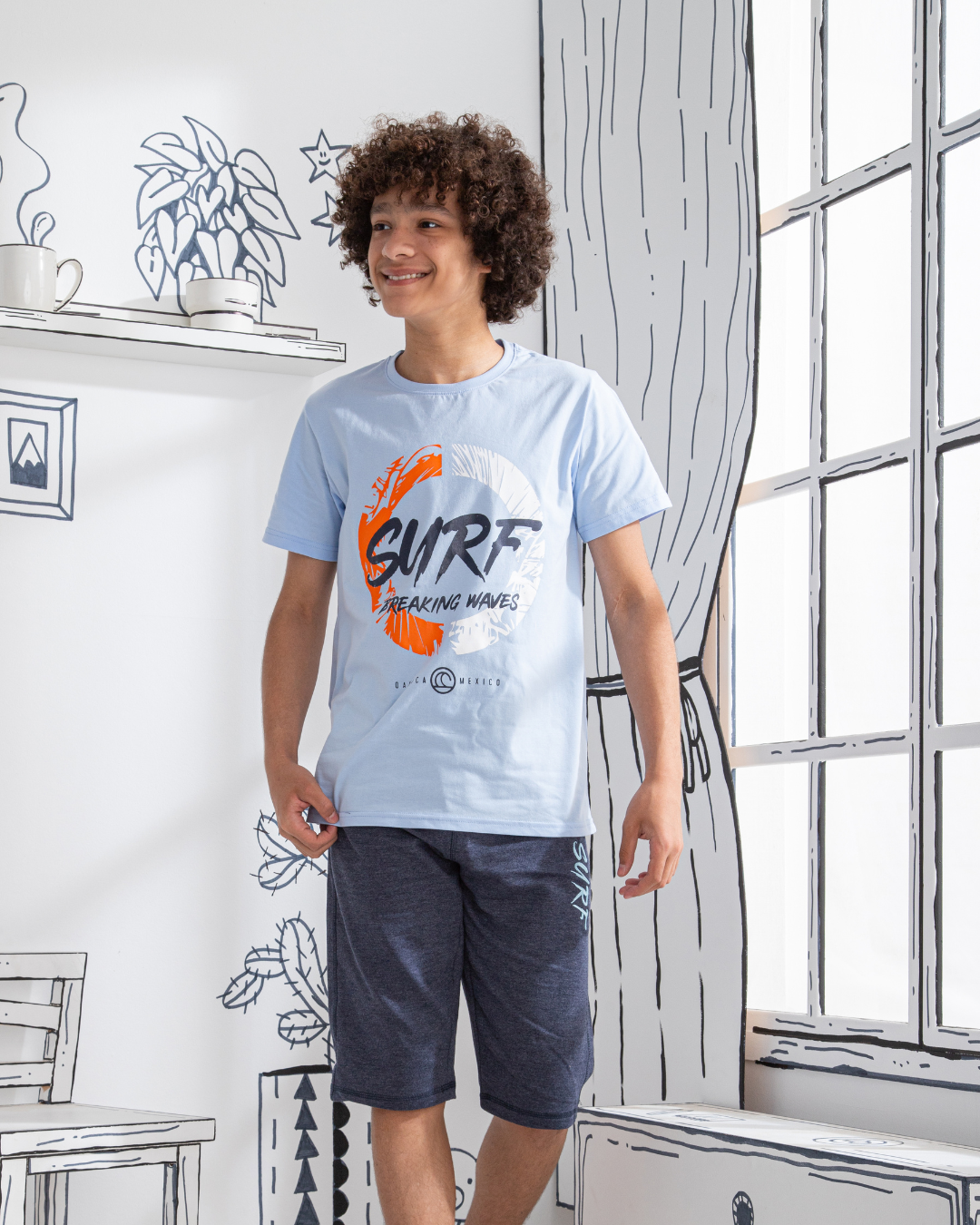 Surf print pajamas for boys