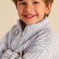 Boys' striped pajamas with long sleeves and a zipper