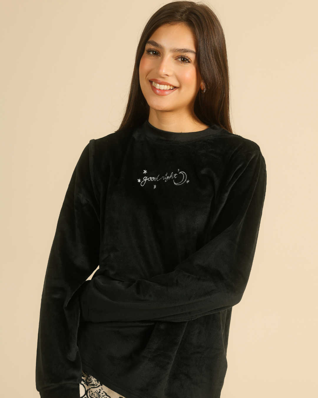 Pajama set in black pearl nights