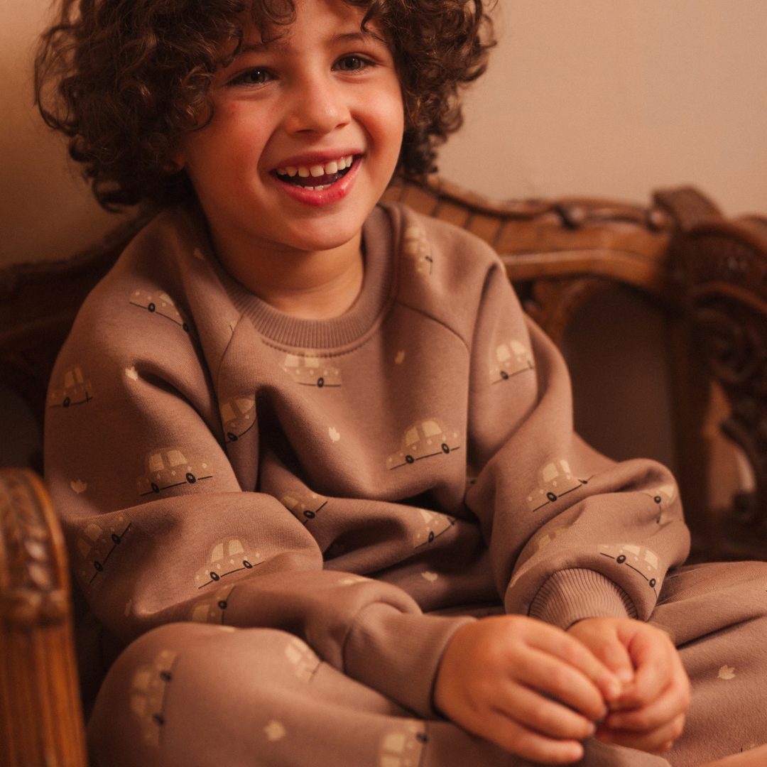 Kids' Boys' Pajamas for Car Lovers in Winter Colors