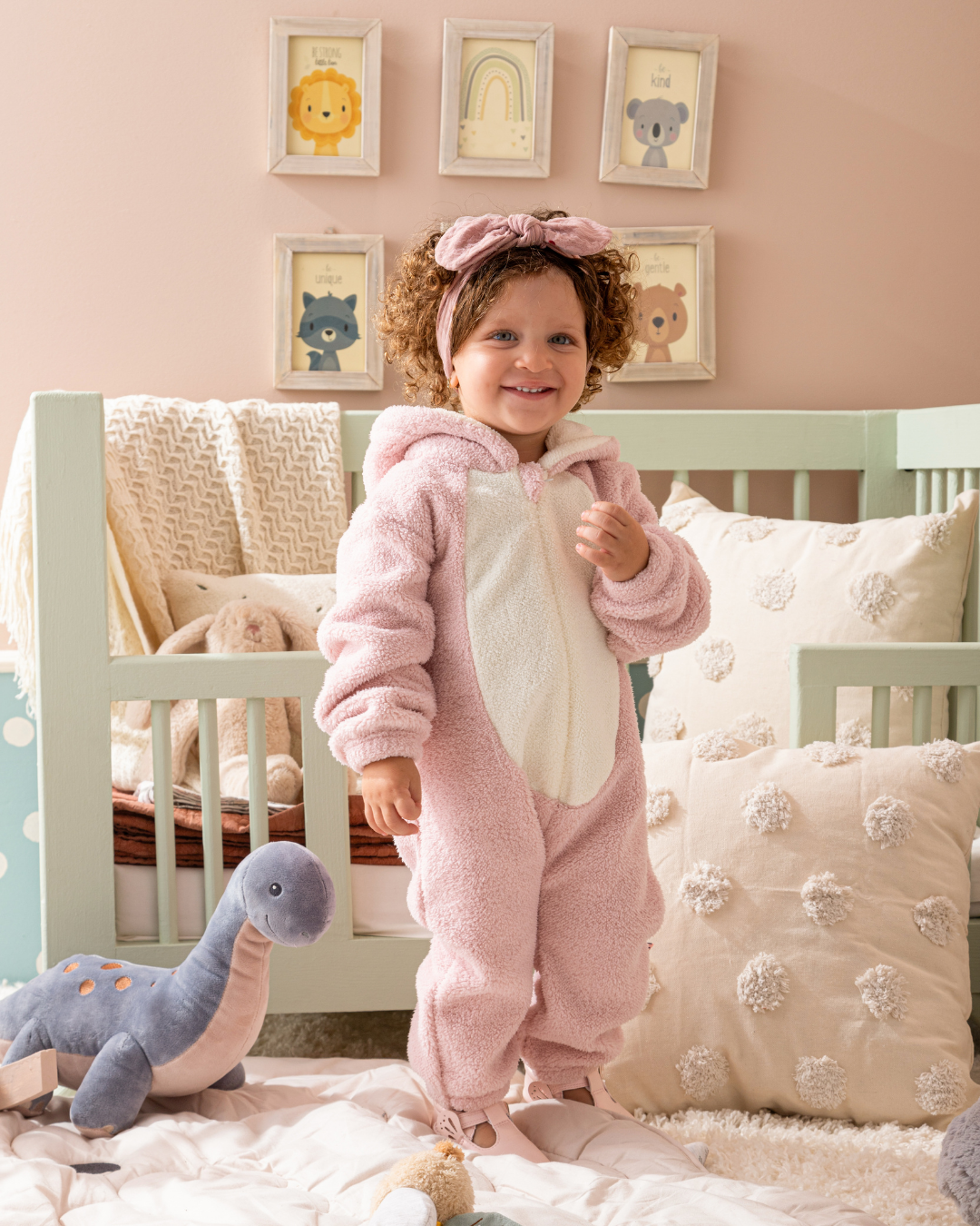 Unicorn baby girls' jumpsuit with cabochon and zipper