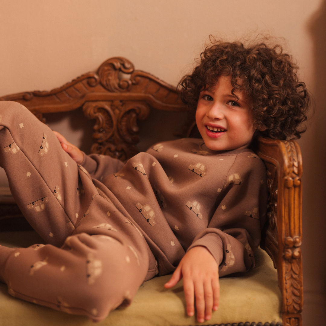 Kids' Boys' Pajamas for Car Lovers in Winter Colors