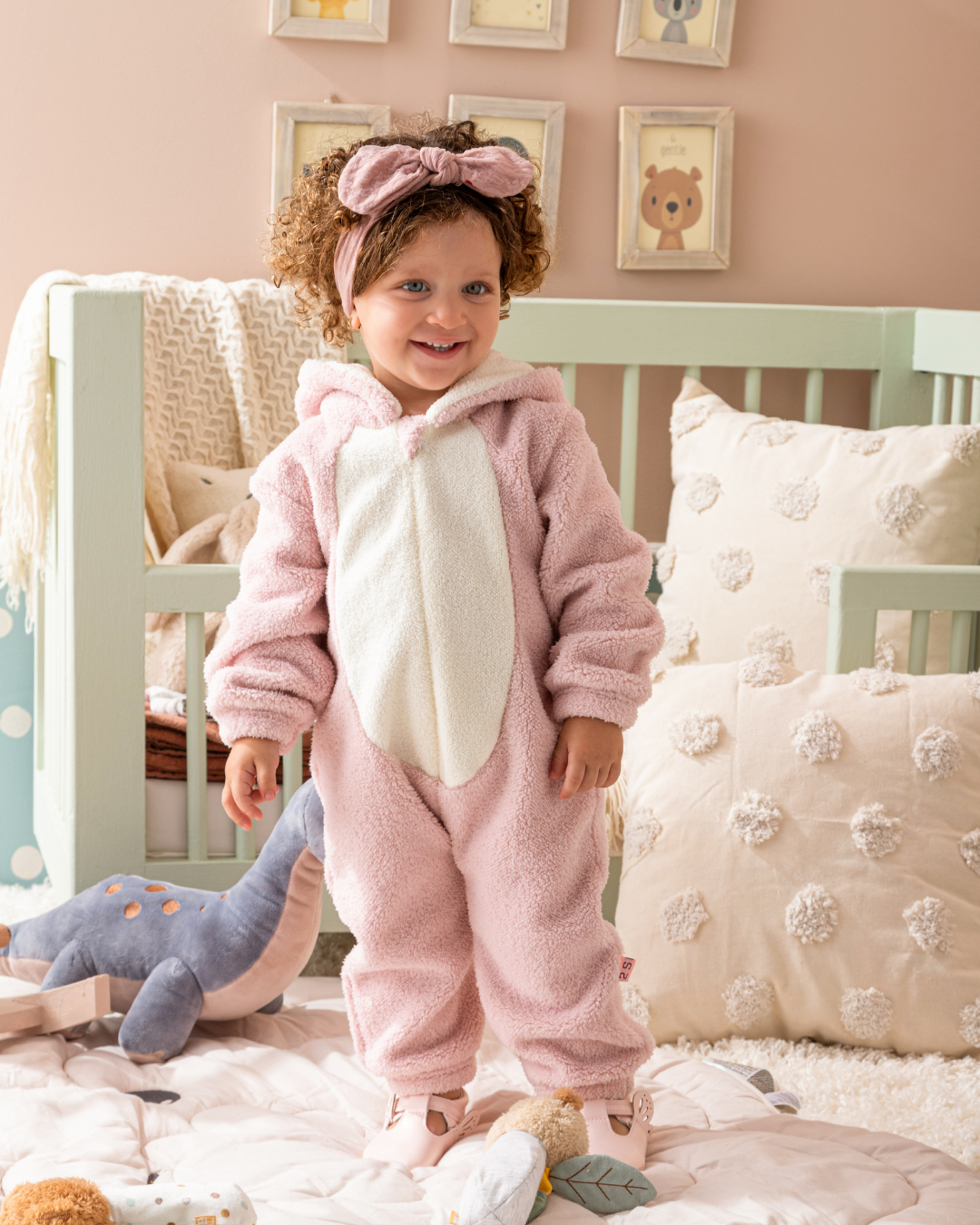 Unicorn baby girls' jumpsuit with cabochon and zipper