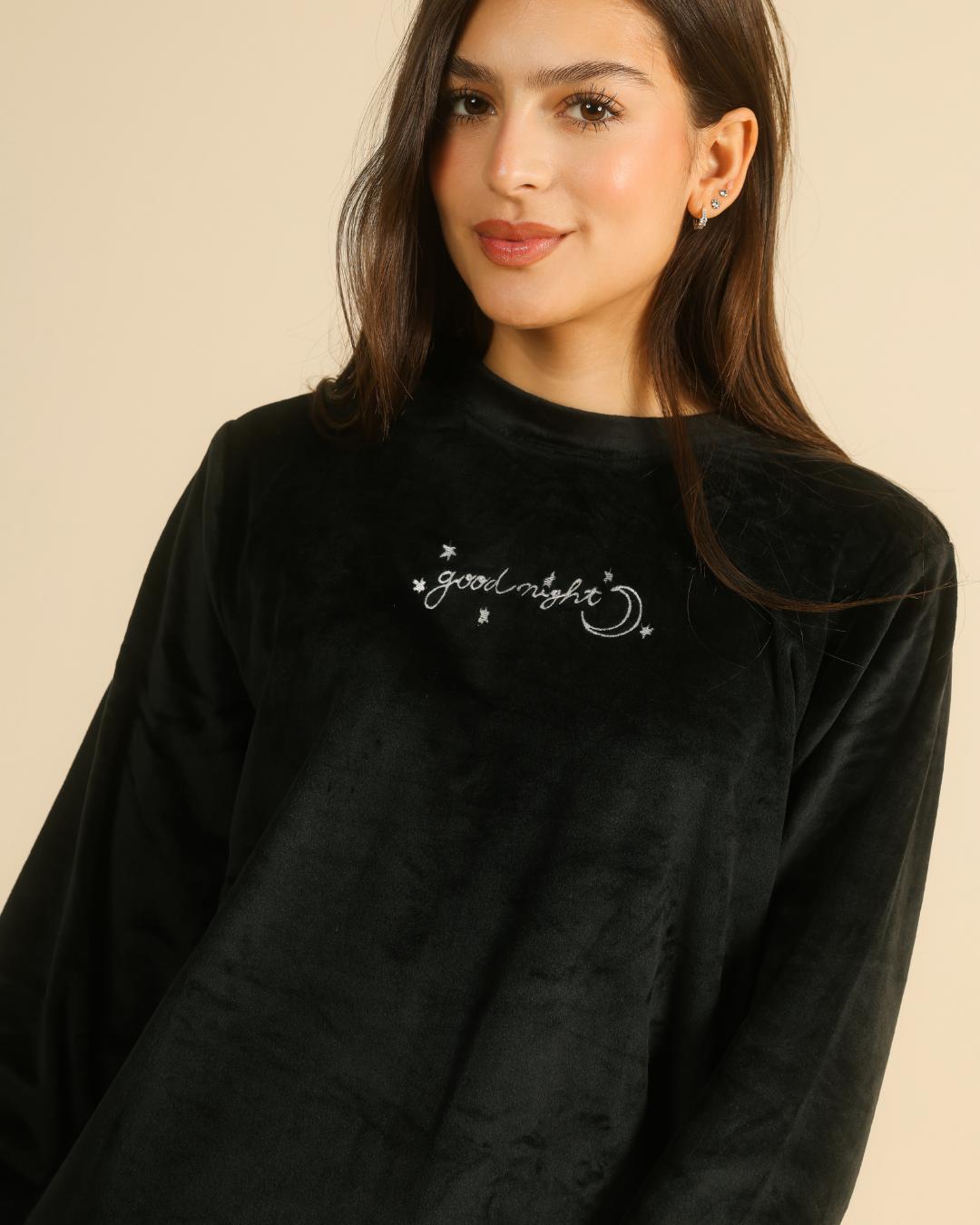 Pajama set in black pearl nights