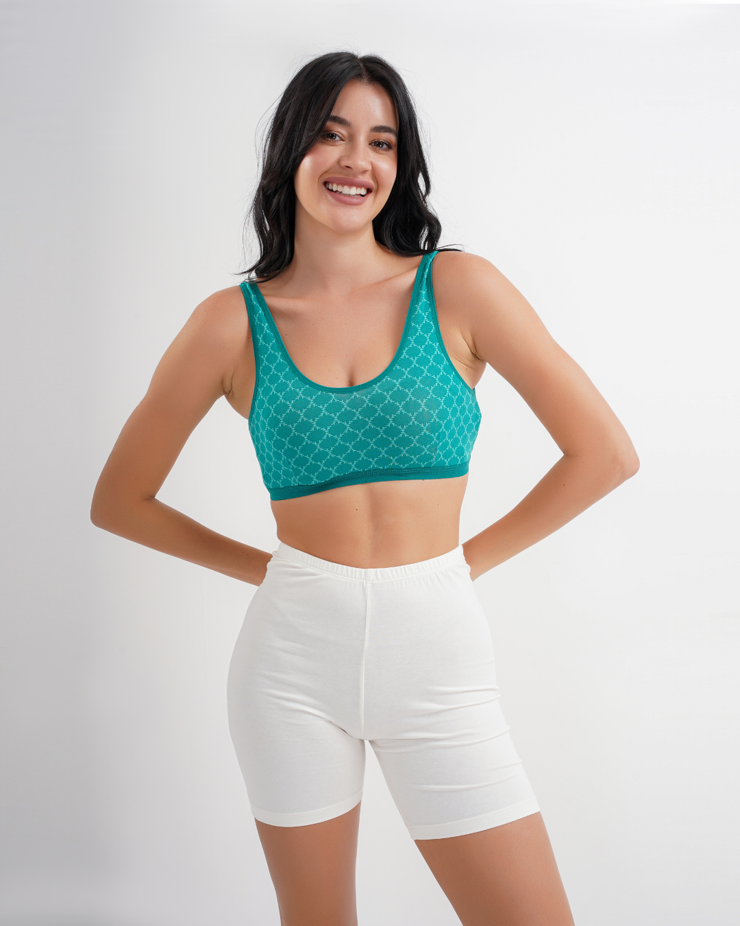 2S soft bra, wide strap, printed