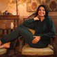 Melton loungewear set with front buttons