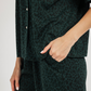 Green Leopard Women's Buttoned Pajamas