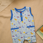 Baby romper with space dinosaurs