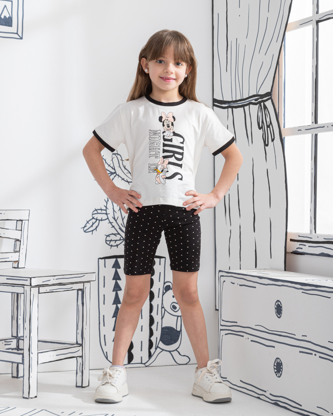 Girls night in بيجاما بناتي نص كم و ليجن شورت