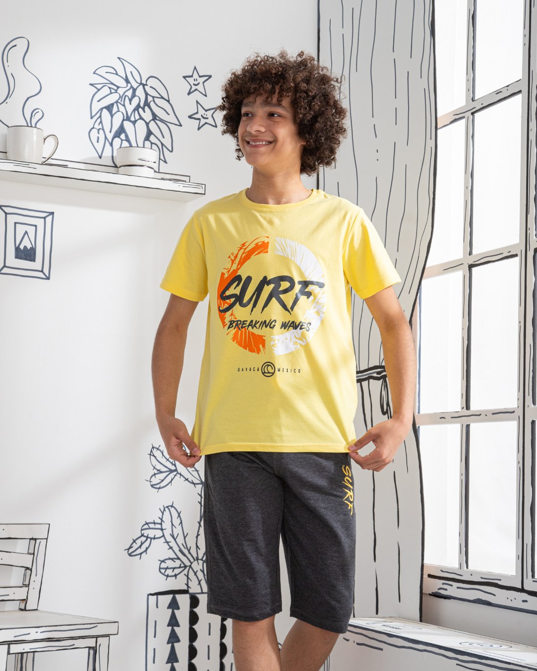 Surf print pajamas for boys