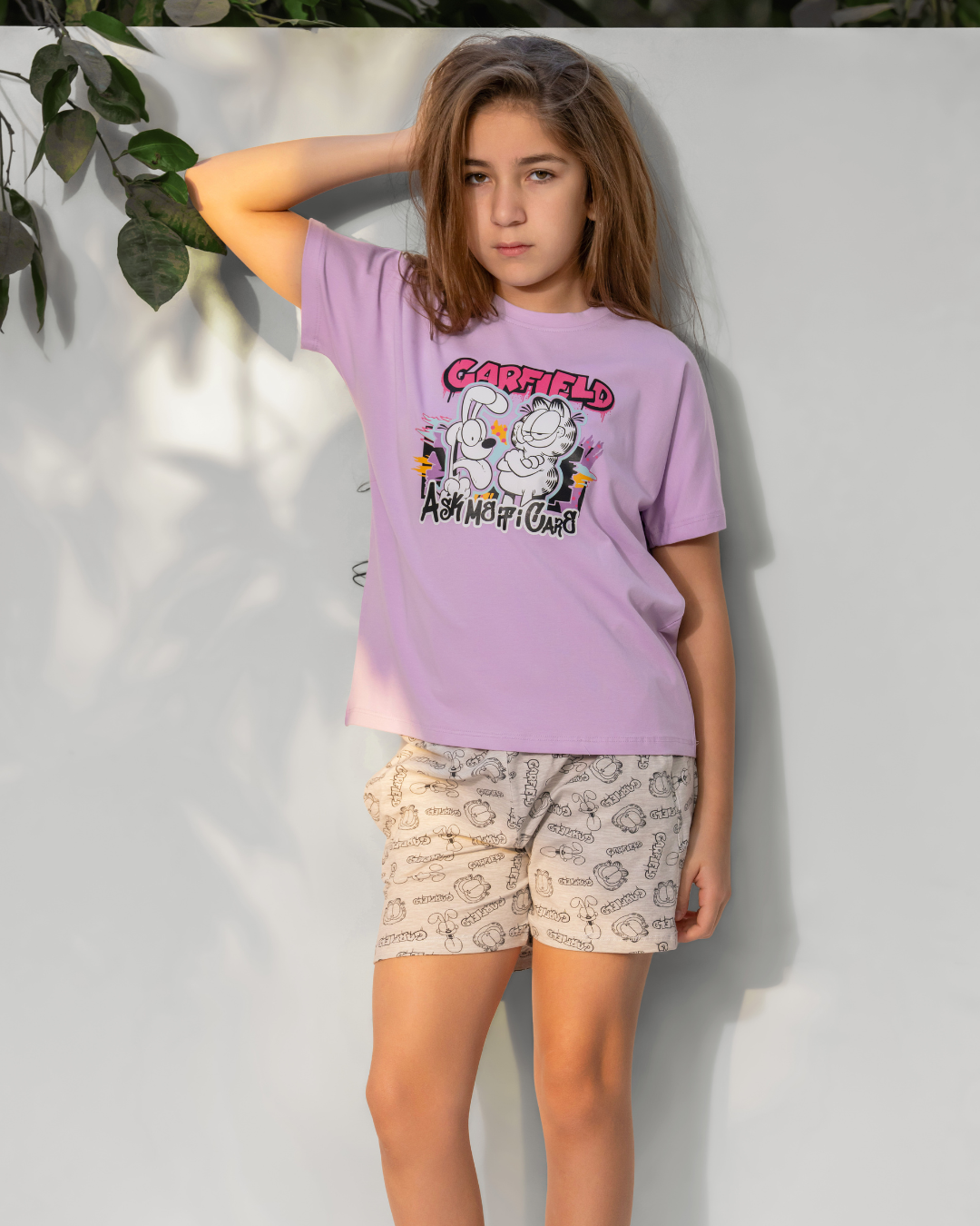 Girls' Garfield pajama shorts