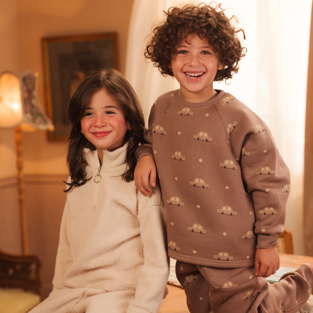 Kids' Boys' Pajamas for Car Lovers in Winter Colors