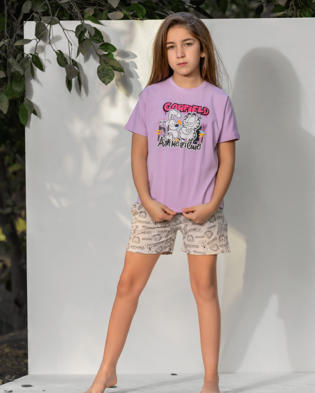 Girls' Garfield pajama shorts