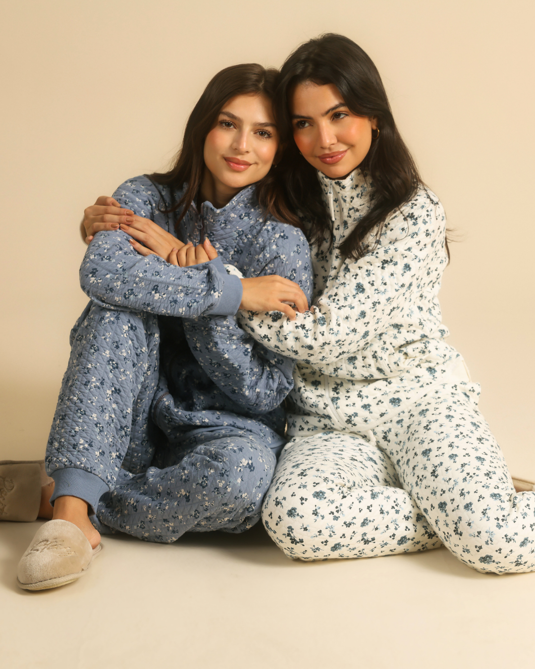 Floral Quilted Women Pajama in snow Colors