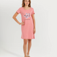 Women's Short Nightshirt with Flower Print on Chest
