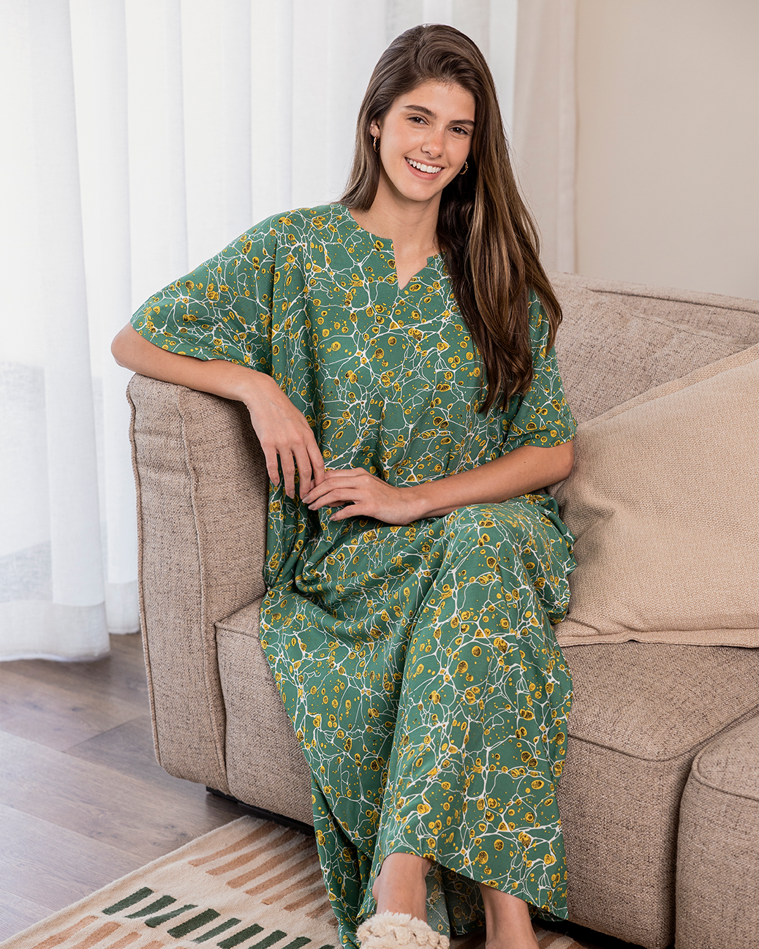 124 قميص فسكوز نص كم  مشجر