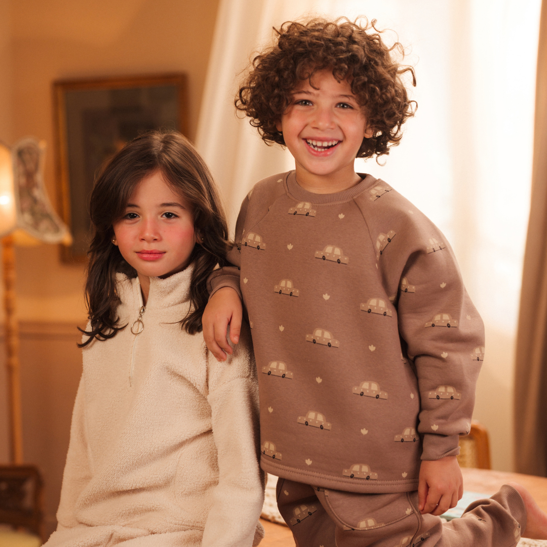 Kids' Boys' Pajamas for Car Lovers in Winter Colors