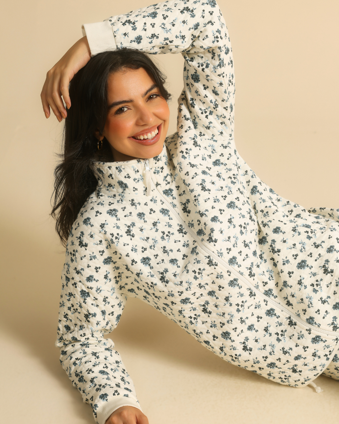 Floral Quilted Women Pajama in snow Colors