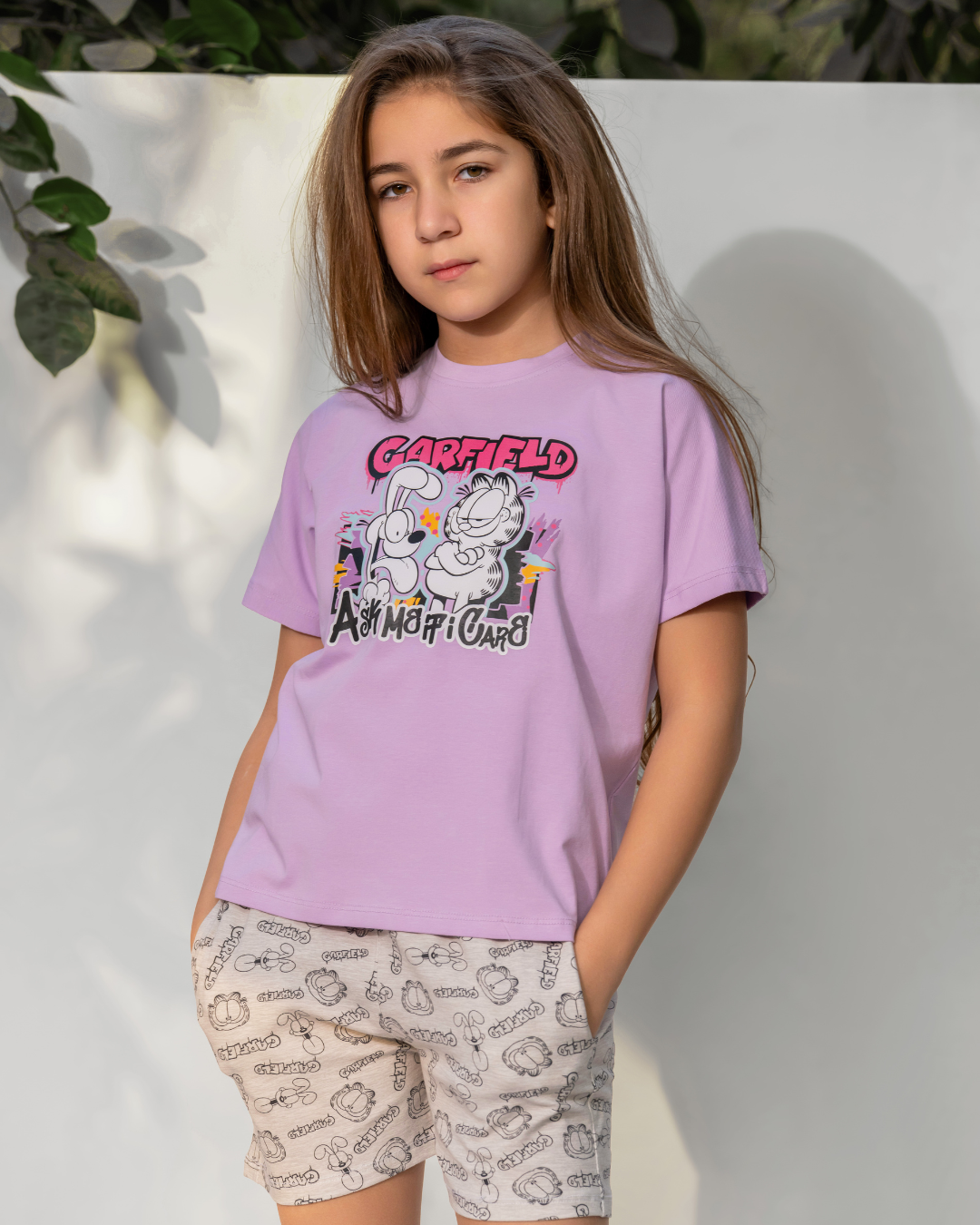 Girls' Garfield pajama shorts