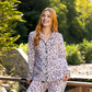 Brushes Women's pajamas with printed cotton velor buttons